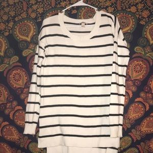 White and black striped sweater
